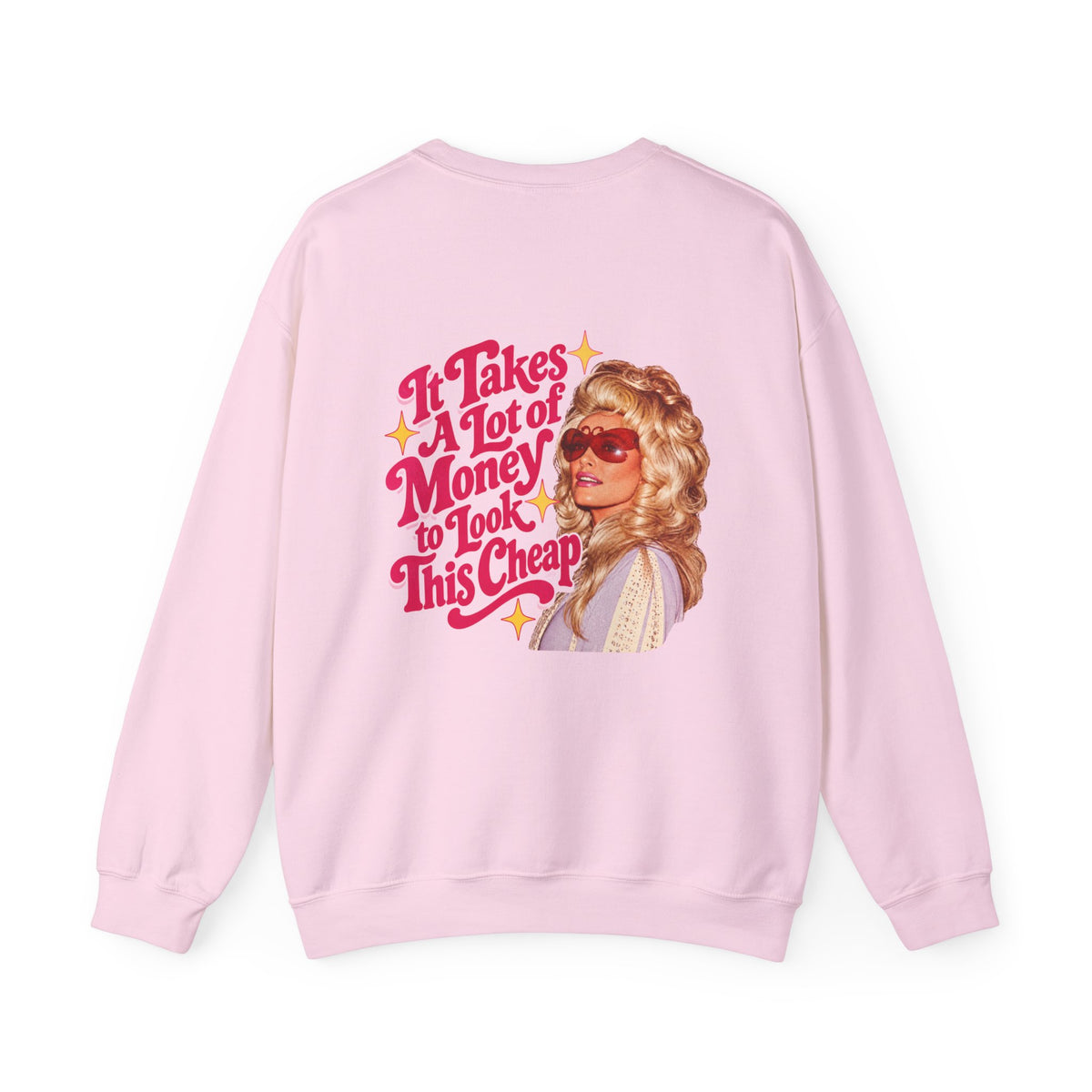 Dolly Parton inspired sweatshirt, retro western graphic, It Takes A Lot of Money quote