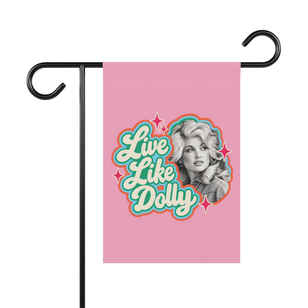 Live Like Dolly Garden Flag | Pink Country Western Yard Flag | Dolly Inspired Garden Decor