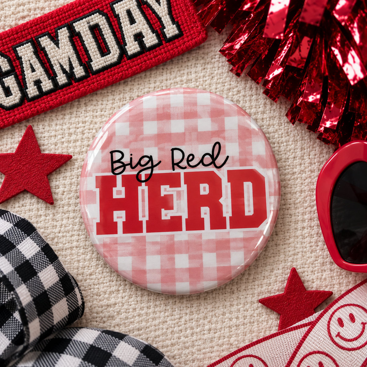 3" Big Red Herd Button