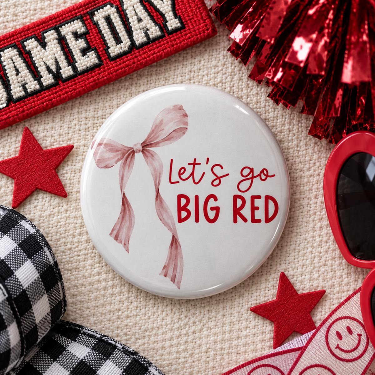 Let’s Go Big Red 3" Button
