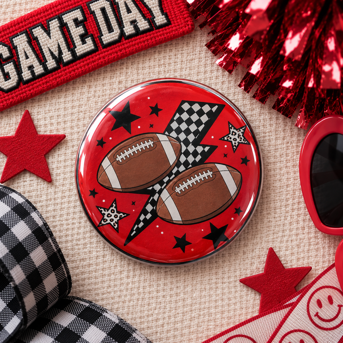 Retro Football 3" Button