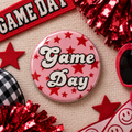 Pink Game Day Stars 3" Button