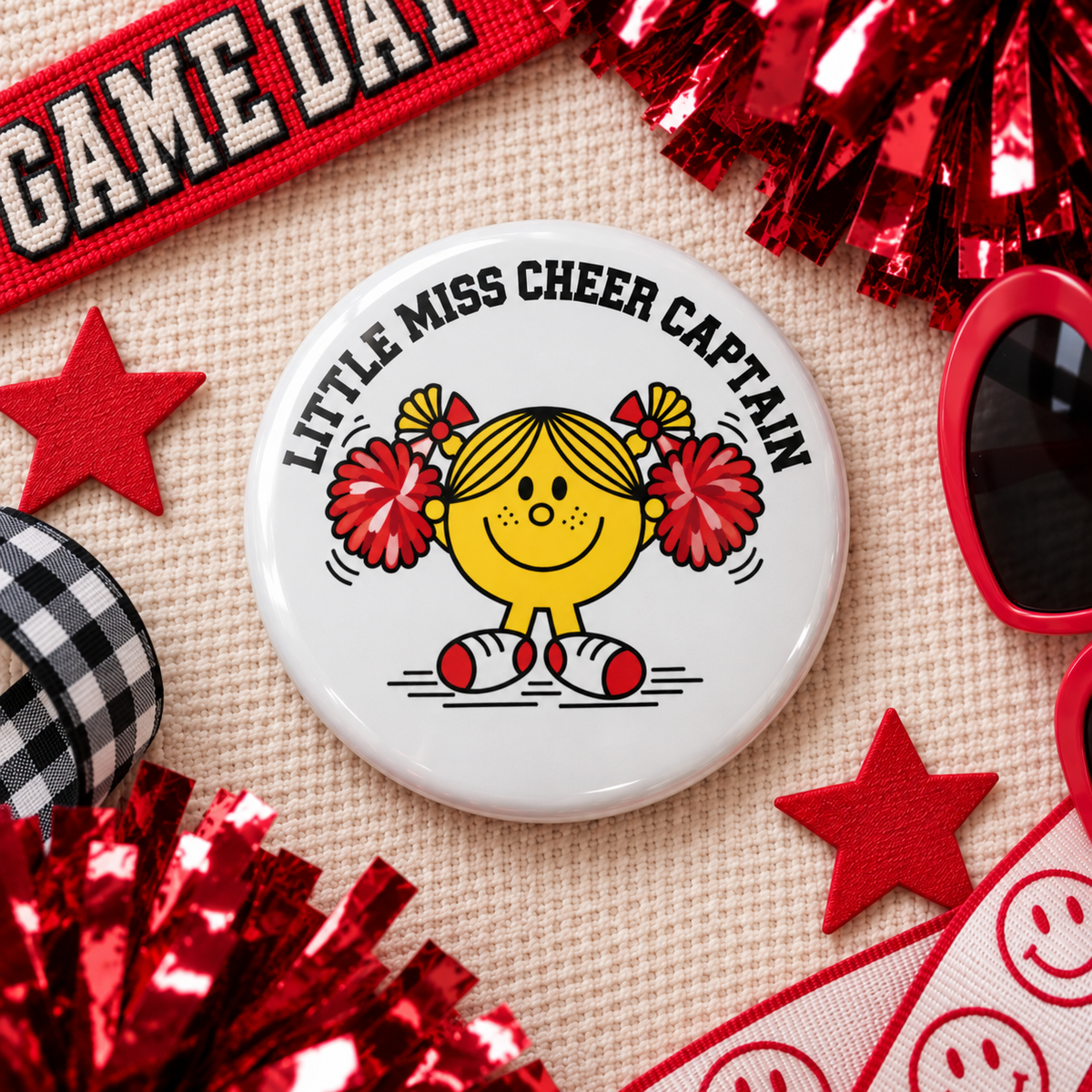 Little Miss Cheer Captain 3" Button