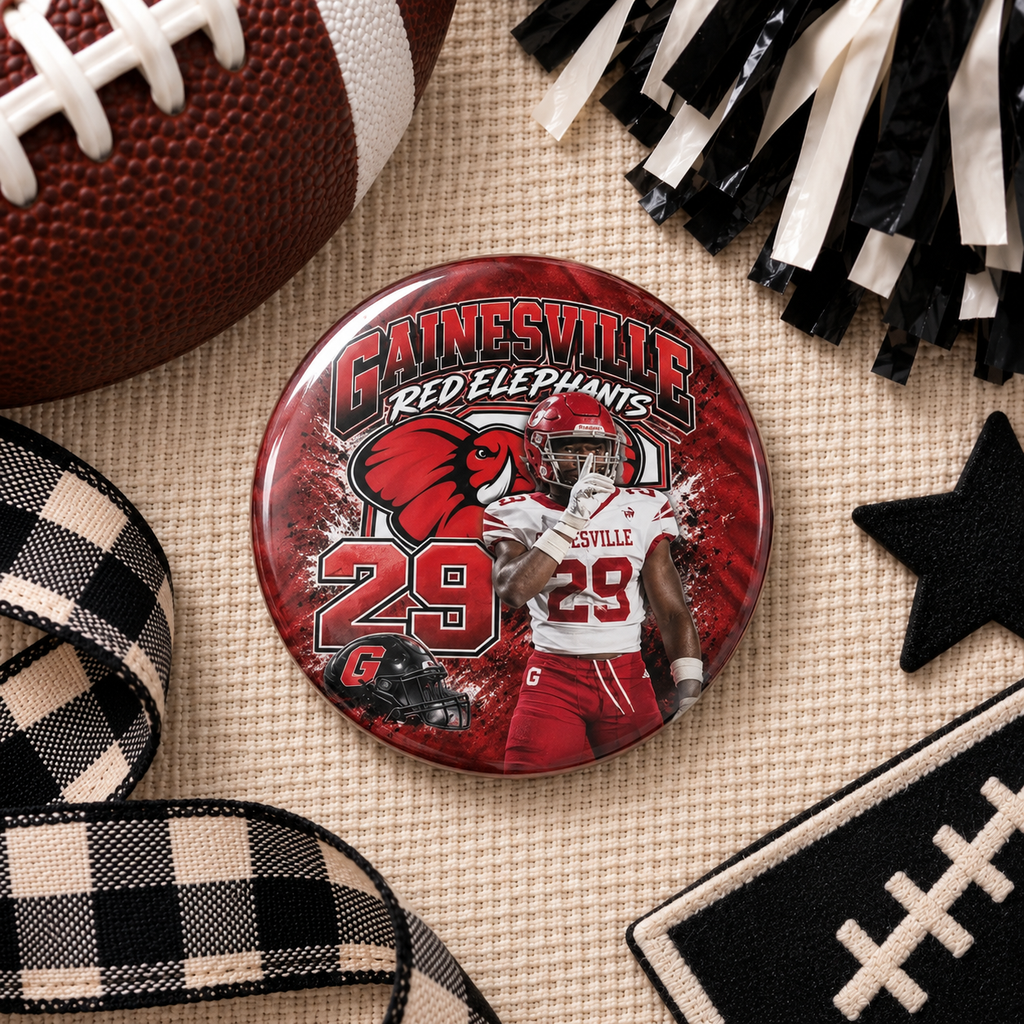 Custom Game Day Photo & Player 3" Button