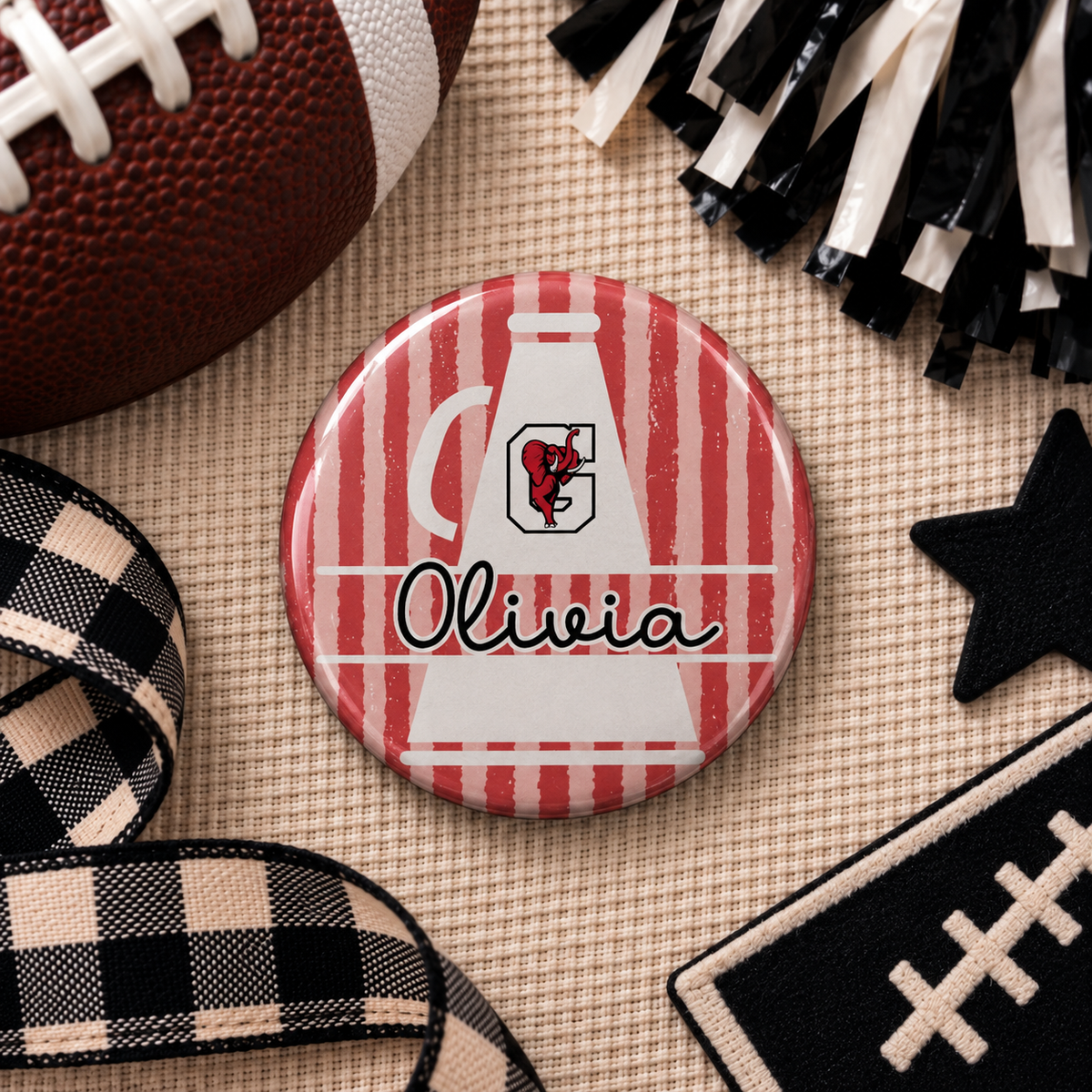 Custom Game Day Photo & Player 3" Button
